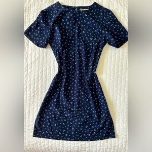 MICHAEL KORS Floral Print Navy Blue Shift Dress